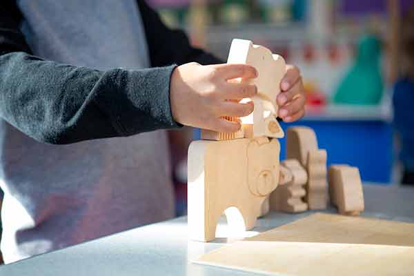 boy with building blocks